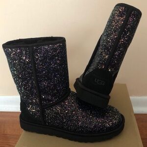 UGG Black and Multicolor Glitter Boots